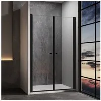 IMPTS Dusch-Drehtür Dusche Nische Duschtür Nischendusche, 70x185 cm, Sicherheitsglas, (Set, mit hochwertigen Aluminiumprofilen in Schwarz)