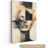 OneMillionCanvasses® Leinwandbild Gold - Frau - Rechtecke, Fotodruck (1 St), Leinwand Canvas Wandbild, Wanddekoration 20x30 cm