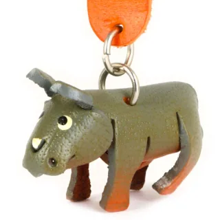 Nashorn Schl?sselanh?nger aus Leder
