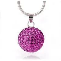 Karisma Kette mit Anhänger Karisma Damen Anhänger Kugel Und Silber Kette 925 rhodiniert, Mit Kristall Elements 15mm - Pink