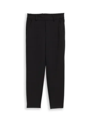 Denim Tom Tailor - Relaxed Fit Hose mit elastischem Bund deep black - Gr. - S