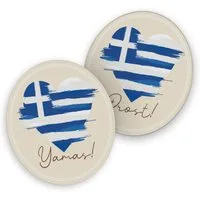 itenga Bierdeckel itenga 40x Bierdeckel Untersetzer Herz Flagge GRIECHENLAND