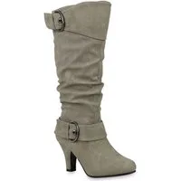 VAN HILL 98232 Stiefel Damen Stiefel Mia Klassische Winterstiefel mit Trichterabsatz