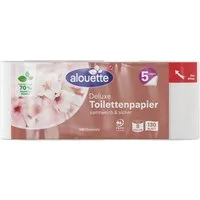 alouette Toilettenpapier Deluxe (8-St), 5-lagig, weiß, geprägt & perforiert, parfümfrei, 130 Blatt/Rolle