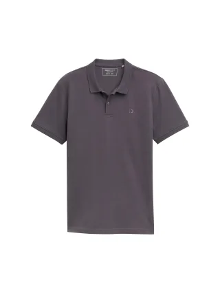 Denim Tom Tailor - Piqué Poloshirt aus Baumwolle pavement grey - Gr. - S