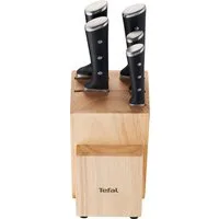 Tefal Messerblock Ice Force (6tlg), Eishärtung, dauerhafte Leistungsstärke, formschön, Edelstahl/Holz
