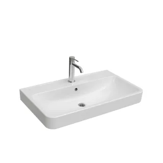 VitrA New Integra Round Waschtisch unterbaufähig mit Hahnloch mittig Weiß Hochglanz,7903B003-0001 7903B003-0001