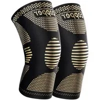 Blusmart Kniebandage Kniebandagen aus Kupfer, Unisex, 2er-Pack (Kniestütze, Bequem und atmungsaktiv), Kompressionsmanschette für Sport, Knieschmerzlinderung