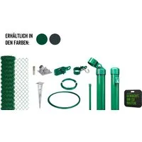 Alberts Zaun Alberts 690380 Maschendrahtzaun als Zaun-Komplettset, mit Einschlagbod, Alberts Maschendrahtzaun-Komplettset Drahtzaun mit Kniekissen, mit Ein