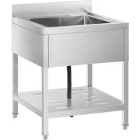Royal Catering Spülenschrank Spültisch 70 x 70 cm Spülbecken Edelstahlspüle Gastrospüle mit Regal verschiedene Größen
