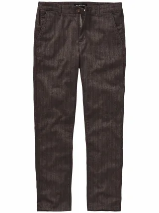 Mey & Edlich Herren Streifenwechsel-Chino Braun 56 % Baumwolle, 28 % Polyester, 15 % Viskose, 1 % Elasthan