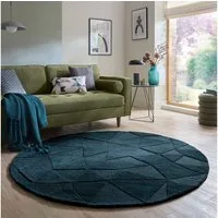FLAIR RUGS Teppich SHARD, rund, Höhe: 10 mm, Hoch-Tief Effekt, Handgearbeitet