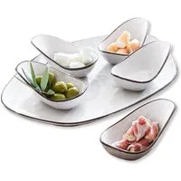 Mirabeau Geschirr-Set Servierschälchen 6er Set Biarré weiß, Steinzeug