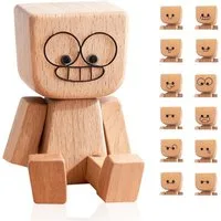 LuxusKollektion Dekofigur Wackelfigur Holzfigur Auto 12 Magnetausdrücke Geschenke Braun