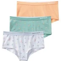 Buffalo Panty (Packung, 3-St) Uni und Blümchen-Print in einer Packung