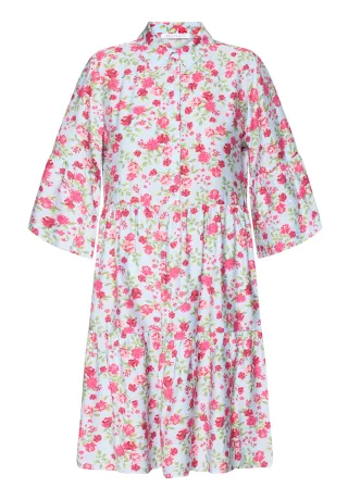 Betty & Co - Stufenkleid Light Blue/Pink - Gr. - 44