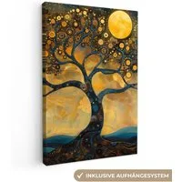 OneMillionCanvasses® Leinwandbild Baum - Industriell - Abstrakt - Gelb, Fotodruck (1 St), Leinwand Canvas Wandbild, Wanddekoration 20x30 cm