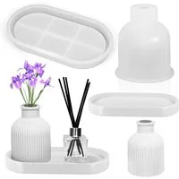 FOUORTUNATE-BEE Silikonform 2-teiliges DIY Silikonvase-Set mit Vase und Ablage, (2-tlg), Silikonform für Blumentopf & Epoxidharz-Dekorationen