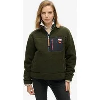 Superdry Fleecepullover VINTAGE RETRO HALF ZIP FLEECE mit Markenlabel, Regular Fit, hoch geschlossener Ausschnitt