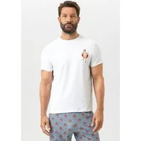 Mey Pyjamaoberteil Mey T-Shirt Serie Wave Swing mit Print T-Shirt (1-tlg) Lässiges Shirt mit kleinem Print, Bio-Baumwolle