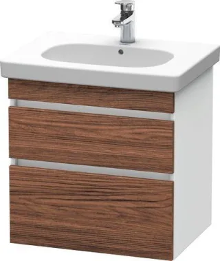 Duravit DuraStyle Waschtischunterbau wandhängend Nussbaum dunkel & Weiß Matt 600x453x610 mm - DS6483 DS648302118