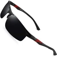 LuxusKollektion Sonnenbrille Sonnenbrille Herren polarisierte C1 Schwarz Grau,cat 3 63 Millimeter