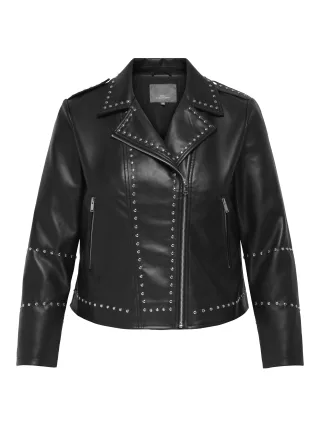 ONLY CARMAKOMA - CARAUDREY FAUX LEATHER STUD BIKER OTW black - Gr. - 42