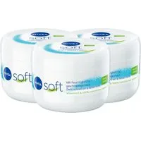 Nivea Hautcreme Soft 3 x 375ml 48h intensive Feuchtigkeit Vegane Formel Packung, 3-tlg., 48h intensive Feuchtigkeit