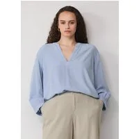 QS Kurzarmbluse Bluse Bluse aus Viskose mit Smok-Detail