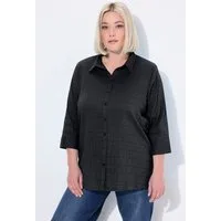 Ulla Popken Hemdbluse Bluse Bubble-Qualität Hemdkragen 3/4-Arm