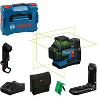 Bosch Professional Kreuzlinienlaser »GLL 12V-100-33 CG«, Inkl. 1x Akku GBA 12V 2.0Ah, in L-BOXX 136 und Universalhalter LB 10