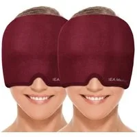 IEA Medical Schlafmaske mit 360°-Kühl-/Wärmegel - auch als Migränemaske, 2-tlg., Gelpads vorne & hinten, abdunkelnd, Schlupfform ohne Verschluss