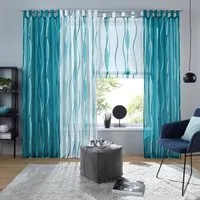 OTTO home Gardine DIMONA (2 St), Schlaufen, transparent, Voile, 2-er Set, Voile, Polyester, Wellen