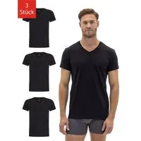 Barrio 13 T-Shirt Herren Tshirt aus Stretch Baumwolle mit V-Ausschnitt (Packung, Set, Spar-Pack, Spar-Packung, 3-tlg., 3er-Pack) Basic Slim Fit - Unterziehshirt Unterhemd