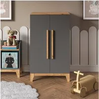 VitaliSpa® Kleiderschrank Malia, Grau/Artisan, 70 x 120 cm (1-St)