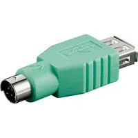 USB 2.0 Adapter, USB-A Buchse > Mini-DIN 6-Stecker (PS/2) grün