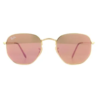 Ray-Ban Square Unisex Gold Kupfer Flash Spiegel RB3548N Sechseckig