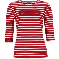 modAS 3/4-Arm-Shirt Damen 25902 Bretonisches Shirt Streifen - Gestreiftes Rundhalsshirt Maritimer Ringellook, Streifenshirt Baumwolle (ca. 225 g/m), Rundhals