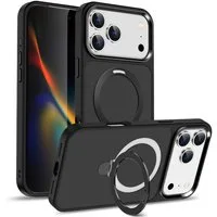 CoolGadget Handyhülle Hybrid Luxury Handy Case für iPhone 17 Pro Max 6,9 Zoll, Hülle Massiv Metallring aufklappbar Schutzhülle für Magsafe Zubehör