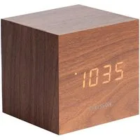 Karlsson Uhr Wecker Cube Dark Wood