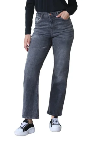 MYT Ladies Wide Leg High Waisted Jeans in Schwarz