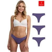 Tazzio String 3er-Pack Damen Tanga F933 (Packung, 3-St., 3er-Pack) Ripp-Struktur für angenehmen Tragekomfort
