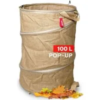 NOOR Gartensack POP-UP faltbar, 100 l, standfester Laubsack für Gartenabfälle & Grünschnitt