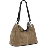 Caspar Schultertasche TL621 klassische Damen Wildleder Handtasche, hergestellt in Italien