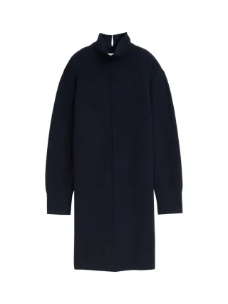 Tom Tailor - Strickkleid mit Stehkragen blau - Gr. - 40