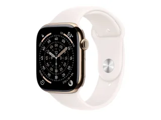 Apple Watch Series 11 (GPS + Cellular) 46mm Titan gold mit Sportarmband M/L blassrosa | mfd64zr/a |
