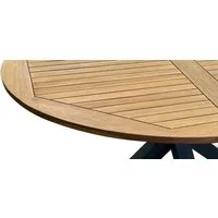 TPFGarden Gartentisch CANTERBURY (Outdoor Tisch rund - 130 cm - Alu anthrazit und Akazie, Hochwertiger und robuster Gartentisch - FSC®-zertifiziert), Outdoor Esstisch - Terrassentisch - Maße (BxHxT): 130 x 75 x 130 cm