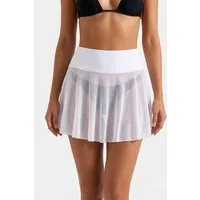 Elegant Love Strandrock Transparenter Mesh-Minirock, Elastisches Bikini Cover-up für Damen Wickelrock aus Netzstoff (Kurz) – Ideal für Pool und Urlaub
