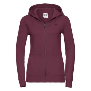 Russell - "Authentic" Kapuzenpullover Durchgehender Reißverschluss für Damen (Burgunderrot)