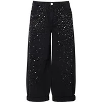 Ulla Popken Regular-fit-Jeans Barrel-Jeans Glitzersteinchen 5-Pocket